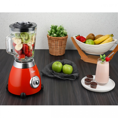 Blender RETRO Rosu, capacitate 1.5 L, putere 500W, lame din otel [3]