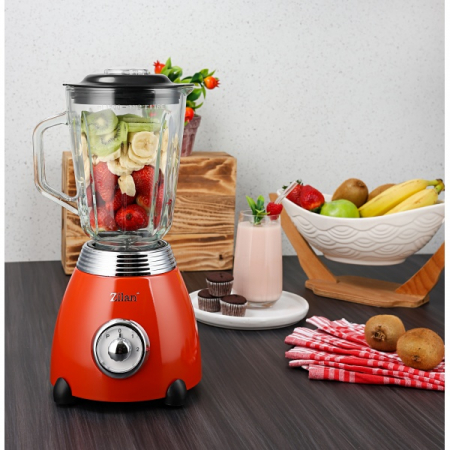 Blender RETRO Rosu, capacitate 1.5 L, putere 500W, lame din otel [13]