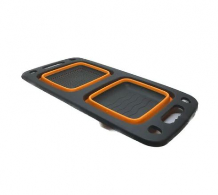 Accesorii electrocasnice mici - Strecuratoare Pliabila din Silicon cu Dubla Compartimentare Eficienta