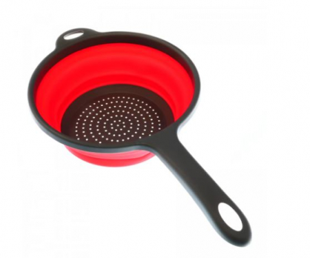 Ustensile pentru bucătărie - Strecuratoare Profesionala pliabila din Silicon cu Maner Ergonomic