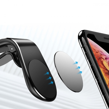 Suport auto magnetic pentru telefon cu prindere pe grila de ventilatie, universal cu 1x placuta metalica [4]