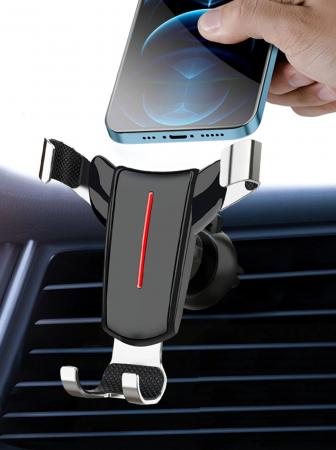 Accesorii GSM - Suport Auto Metalic Universal pentru Telefon cu Prindere Gravitationala și Rotire 360°, suport telefon masina