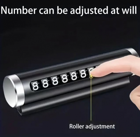 Suport premium numar telefon mobil auto pentru parcare temporara negru,permite cu usurinta modificare numarului [3]