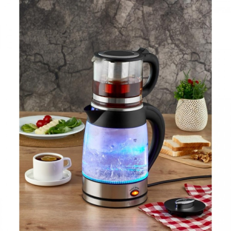 Set fierbator electric plus ceainic Argintiu, putere 2200W, capacitate 1.8L si 0.8L [3]