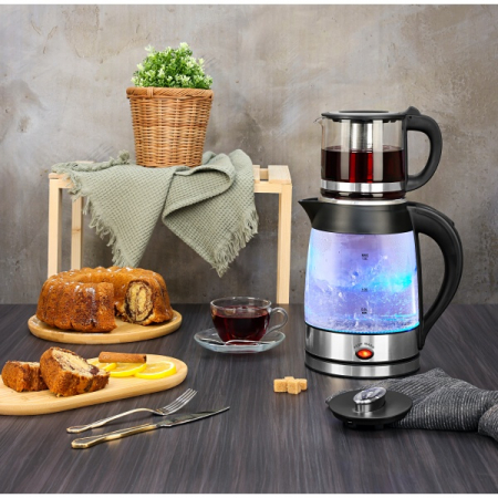 Set fierbator electric plus ceainic Argintiu, putere 2200W, capacitate 1.8L si 0.8L [2]
