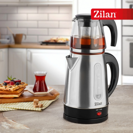 Set fierbator electric+ceainic,Inox/Negru Putere 2200W [10]