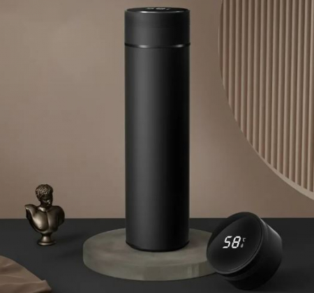 Termos Portabil cu Afisaj Electronic Digital pentru Bauturi Calde sau Reci- Culoare NEGRU [4]