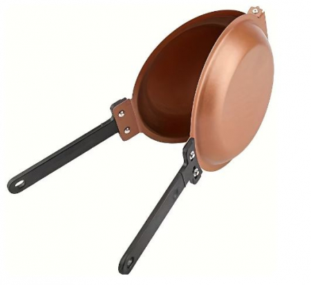 Tigaie dubla antiaderenta  pentru clatite  cu manere reci, din ceramica si titan [2]