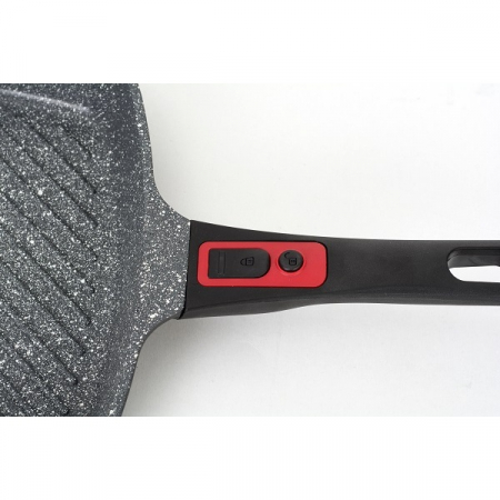 Tigaie grill 3in1,28 cm, Material aluminiu, Interior granit, Maner soft touch detasabil, Compatibil inductie [2]