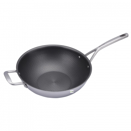 Tigai - Tigaie Wok antiaderenta,32cm cu maner ergonomic,plus cadou o folie de protectie din aluminiu pentru aragaz