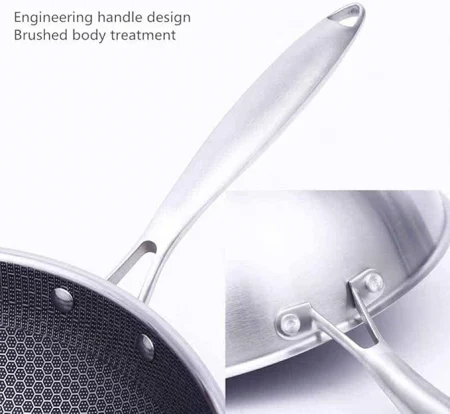 Tigaie Wok antiaderenta,34cm cu maner ergonomic,plus cadou o folie de protectie din aluminiu pentru aragaz [5]