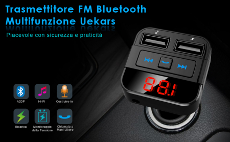 Transmițător FM Bluetooth, adaptoare transmițător FM la radio de mașină cu port USB [3]