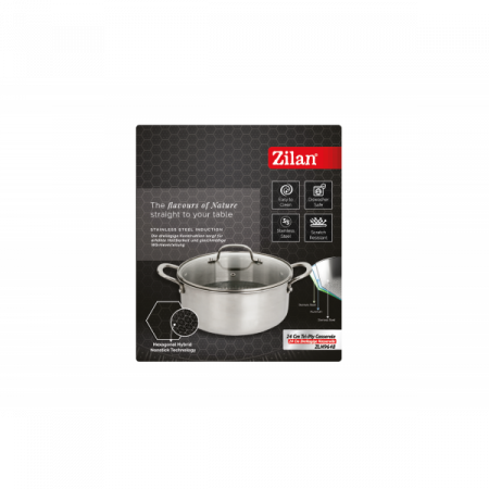 Oala cu capac, tri-ply, inox, antiaderent, protectie la zgarieturi, usor de spalat, 24 cm,4.3L [4]