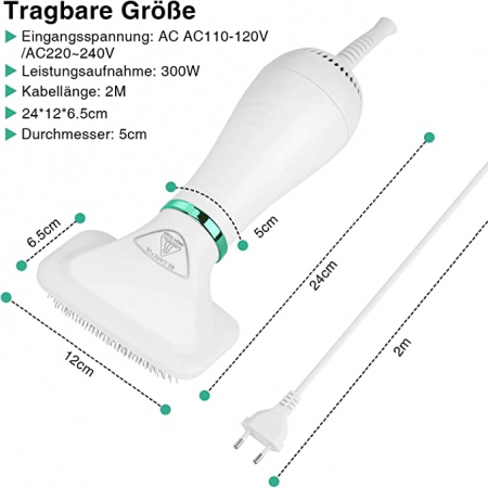 Uscător de câini cu pieptene  2 în 1, perie pentru animale de companie, temperatură reglabilă [4]