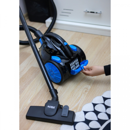 Aspirator fara sac,bleu-negru filtru HEPA 13, filtrare ciclonica, capacitate colectare 1.5L, putere 700W [12]