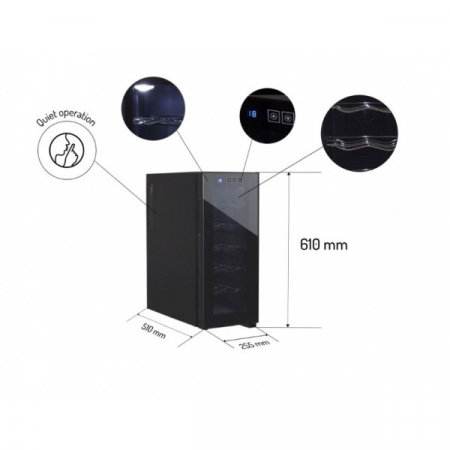 Frigider pentru vinuri Negru, 33L, 50W, iluminare interioara [6]