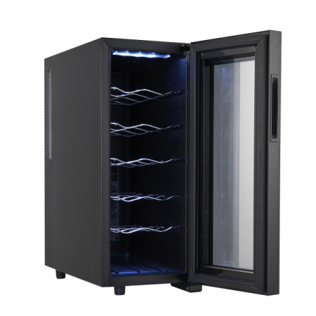 Frigider pentru vinuri - Frigider pentru vinuri Negru, 33L, 50W, iluminare interioara