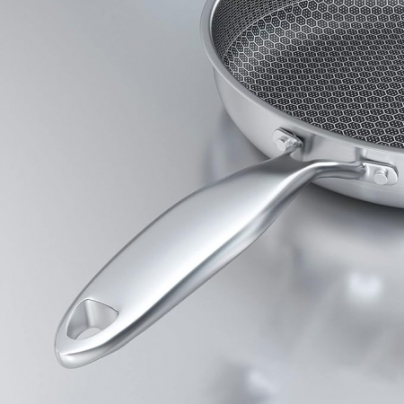 Tigaie profesionala 30cm din inox de inalta calitate,plus cadou o folie de protectie din aluminiu pentru aragaz [2]