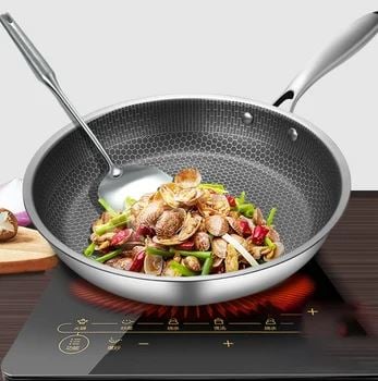 Tigai - Tigaie profesionala 30cm din inox de inalta calitate,plus cadou o folie de protectie din aluminiu pentru aragaz
