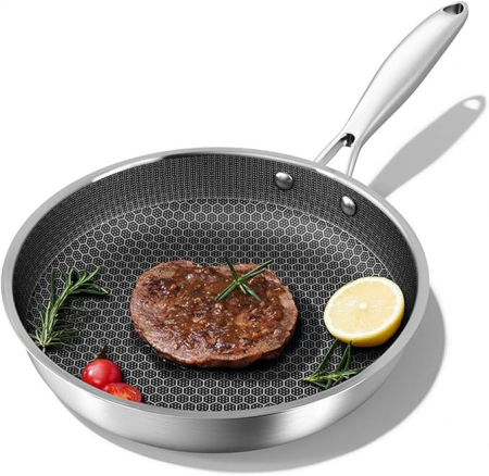 Tigaie profesionala 30cm din inox de inalta calitate,plus cadou o folie de protectie din aluminiu pentru aragaz [1]