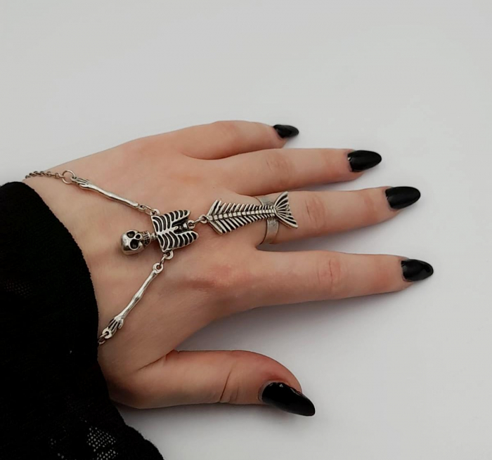 Set bratara inel schelet sirena zamac [4]