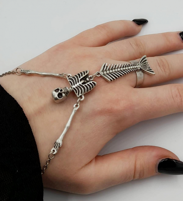 Set bratara inel schelet sirena zamac [2]
