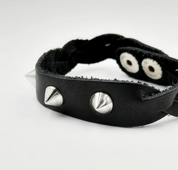 Bratara Piele Impletita Spikes [3]