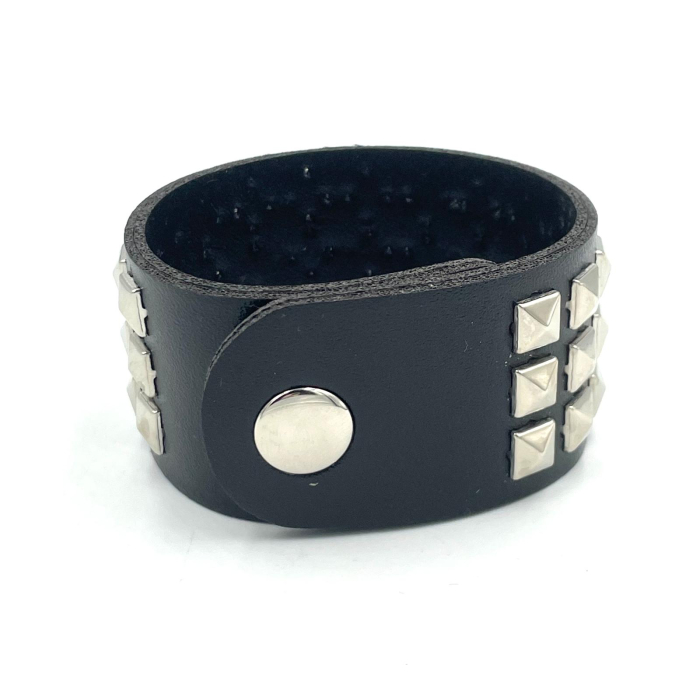 Brățară lată piele capse [4]