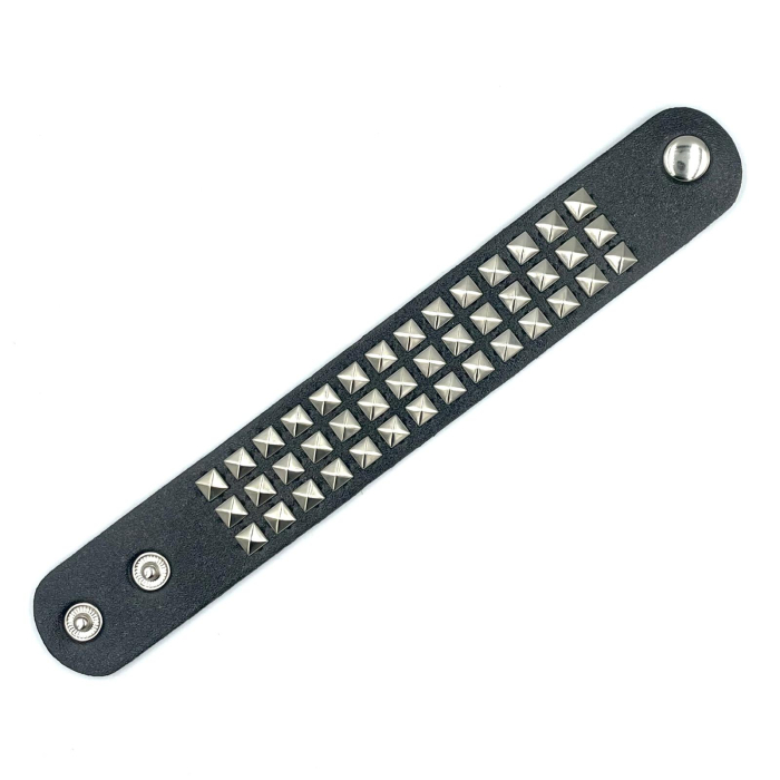 Brățară lată piele capse [3]