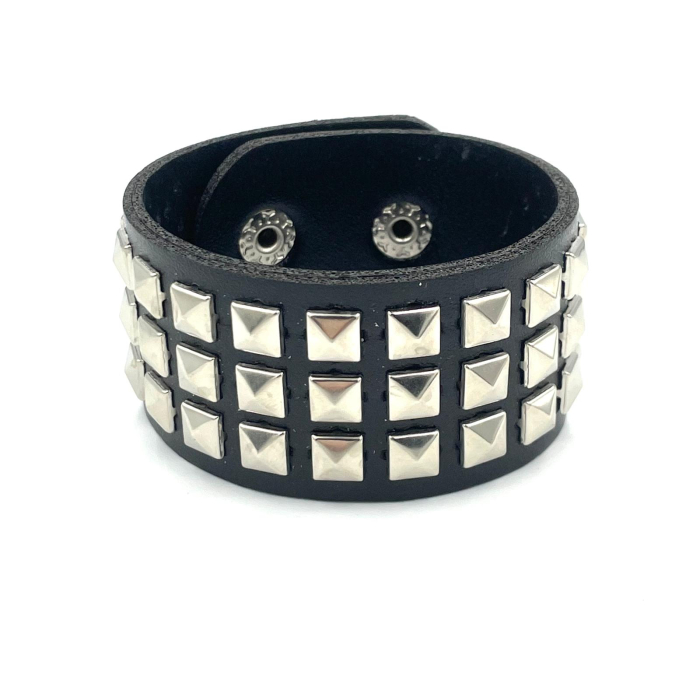 Brățară lată piele capse [2]