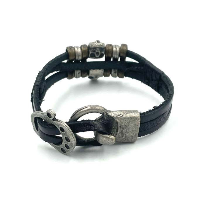 Brățară piele și cranii [3]