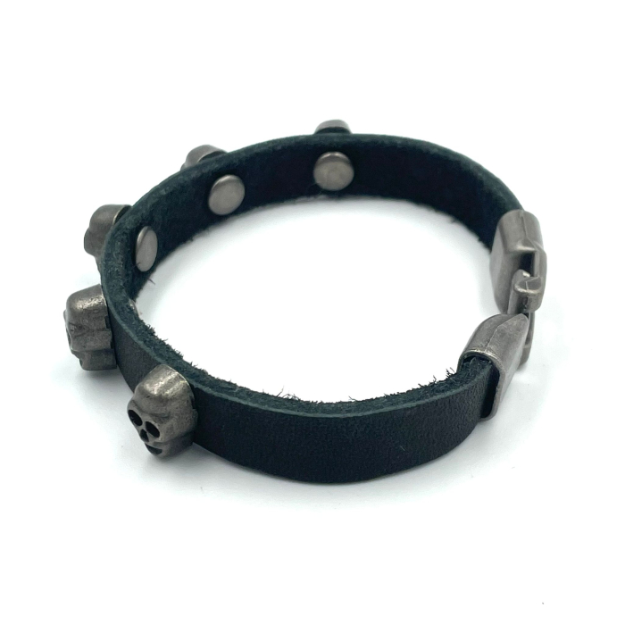 Brățară piele și cranii [2]