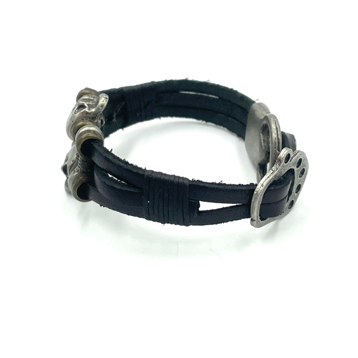 Brățară piele și cranii [2]