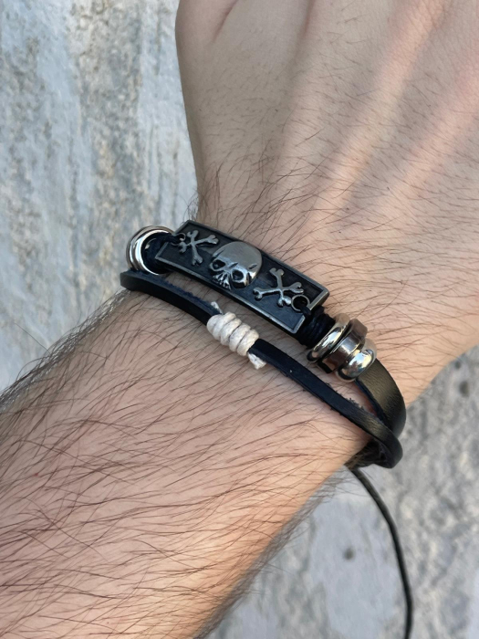 Brățară piele șiret Craniu [1]