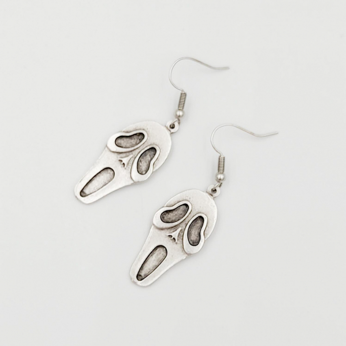 Cercei Zamac Argintat Scream [2]