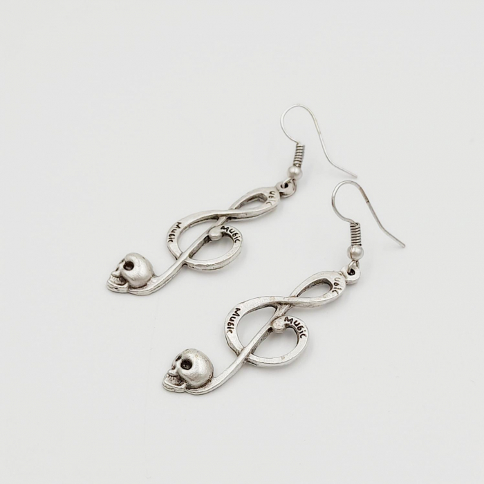 Cercei Zamac Argintat Cheia Sol [3]