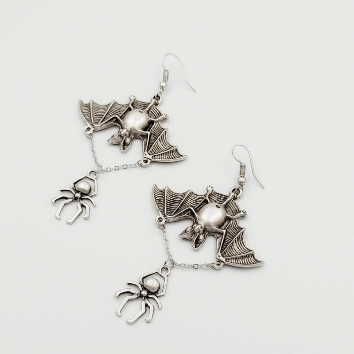 Cercei Zamac Argintat Liliac [3]