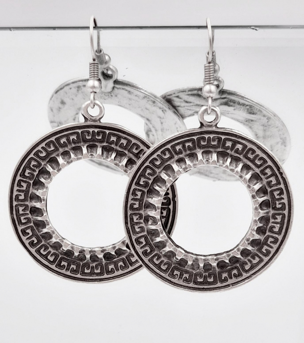 Cercei Zamac Argintat Cerc [2]