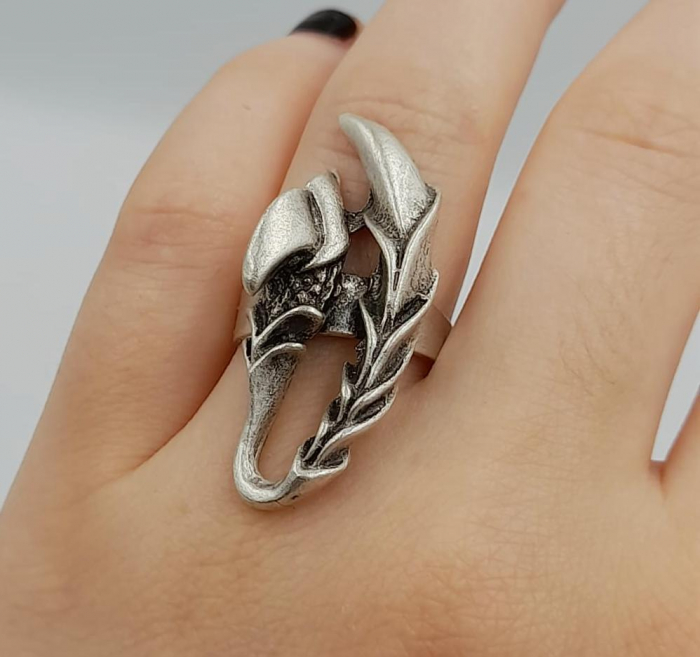 Inel Reglabil Zamac Argintat [4]