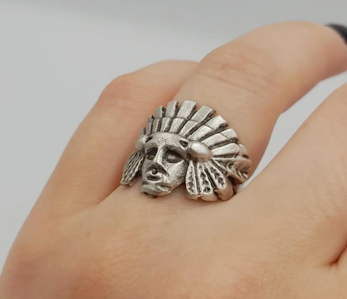 Inel Reglabil Zamac Argintat Bastinas [2]