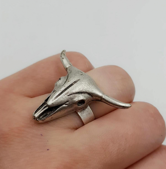 Inel Zamac Craniu Bivol [3]