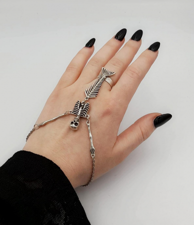 Set bratara inel - Set bratara inel schelet sirena zamac