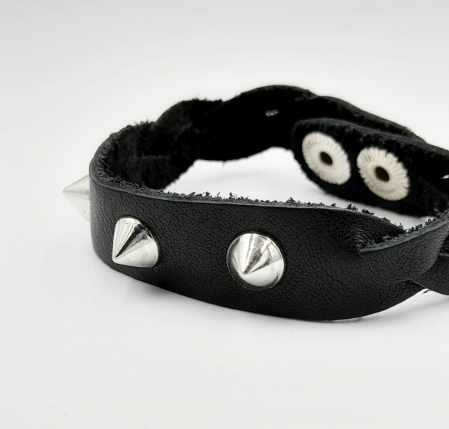 Bratara Piele Impletita Spikes [2]