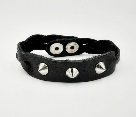 Brățări - Bratara Piele Impletita Spikes