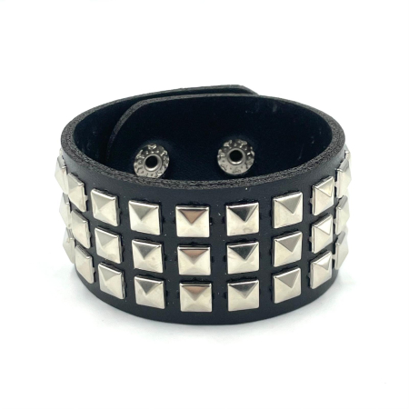 Brățări - Brățară lată piele capse