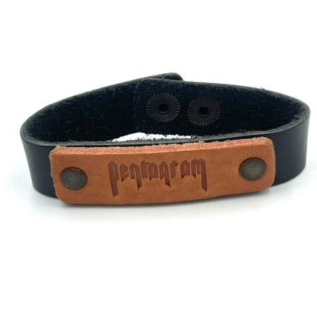 Bijuterii rock, goth, emo, punk - Bratara Piele Pentagram