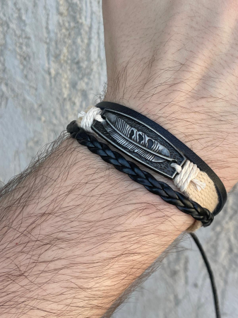 Bijuterii rock, goth, emo, punk - Brățară împletită cu șiret