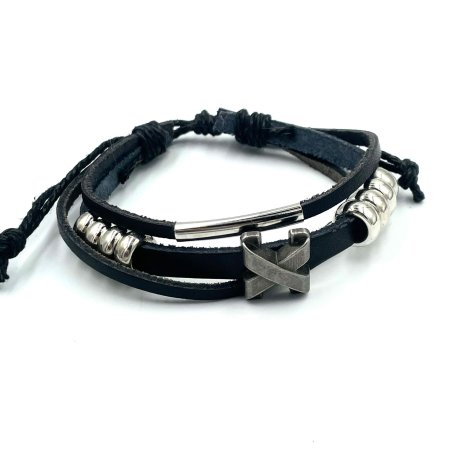 Bijuterii rock, goth, emo, punk - Brățară șnur si charm