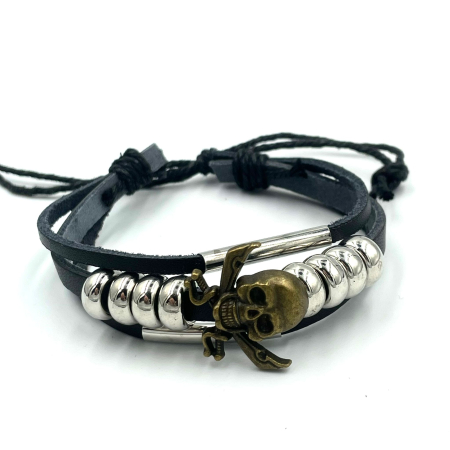 Bijuterii rock, goth, emo, punk - Brățară șnur si charm