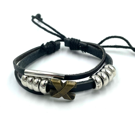 Bijuterii rock, goth, emo, punk - Brățară șnur si charm